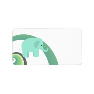Schattige tekenfilm olifant etiket