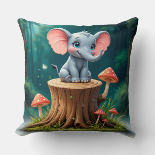 Schattige Tekening Baby Olifant Kussen