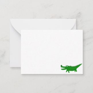 Schattige tekening van alligator Blanco Notitiekaartje