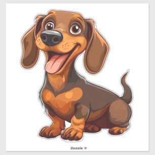 Schattige Tekening Van Teckel Hond Sticker