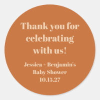 Schattige Terracotta Baby shower Custom Dank u