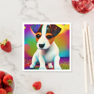 Schattige Terriër Puppy Glans Close-Up   Servet