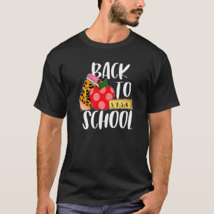 Schattige terug naar school cheeta-appel potlood l t-shirt