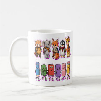 Schattige Terug Naar School Dieren PNG | Kawaii Ki Koffiemok