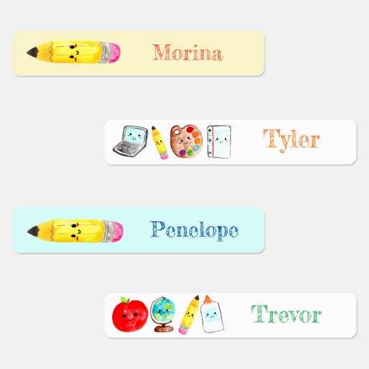 Schattige terug naar school kind labels (Groep)