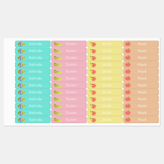 Schattige terug naar school kind naamlabels labels (Vel)
