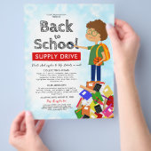 Schattige Terug naar School Supply Drive Fundraise Flyer (Hand)