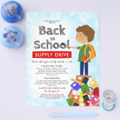 Schattige Terug naar School Supply Drive Fundraise Flyer (Enkel)