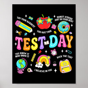 Schattige testdag leraar student school squad poster