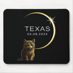 Schattige Texas Totale Zonsverduistering Kat Muismat