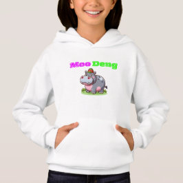 Schattige Thai Baby Hippo Hoodie - Moo Deng