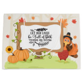 schattige Thanksgiving turkey woordkunst  Groot Cadeauzakje (Voorkant)