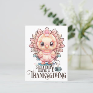 Schattige Thanksgivingkalkoen Briefkaart