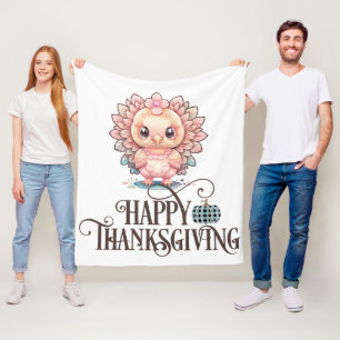 Schattige Thanksgivingkalkoen Fleece Deken