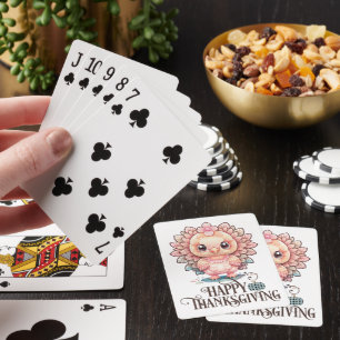 Schattige Thanksgivingkalkoen Pokerkaarten