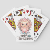 Schattige Thanksgivingkalkoen Pokerkaarten (Achterkant)