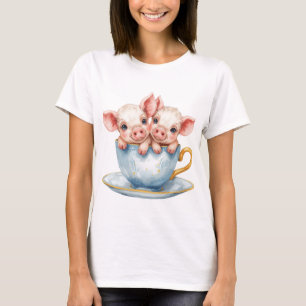 Schattige Theekop Biggetjes T-shirt