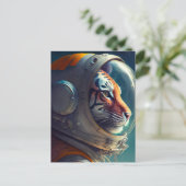 Schattige Tiger Astronaut Briefkaart (Staand voorkant)