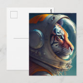 Schattige Tiger Astronaut Briefkaart (Voorkant / Achterkant)
