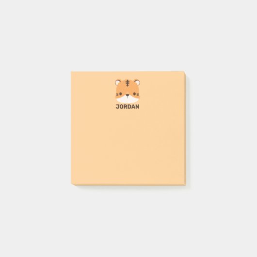 Schattige Tijger met Gepersonaliseerde Naam Post-it® Notes (Voorkant)