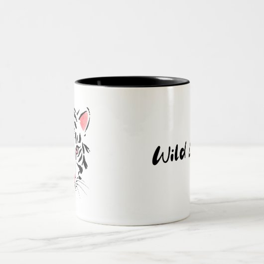 schattige tijger tweekleurige koffiemok (Center)