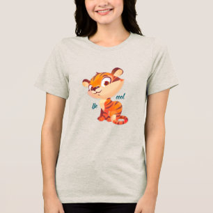 Schattige Tijger Wees Cool Cartoon Tri-Blend Shirt