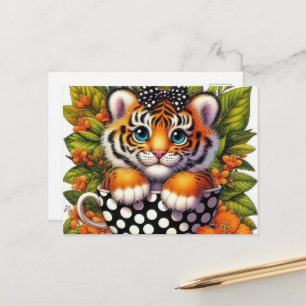 Schattige tijgerliefhebbers jungle briefkaart