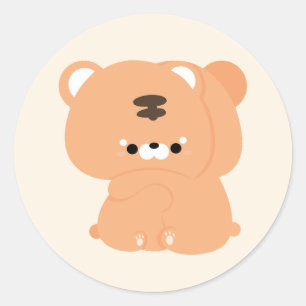 Schattige tijgerpaar ronde sticker