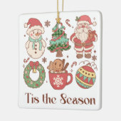 Schattige Tis het Seizoen Kerstmis Keramisch Ornament (Links)