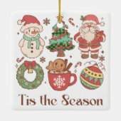 Schattige Tis het Seizoen Kerstmis Keramisch Ornament (Achterkant)