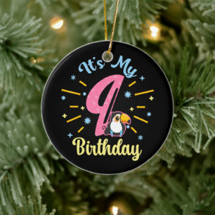 Schattige Toekan 9e Verjaardag 89 Jaar Oude Geboor Keramisch Ornament