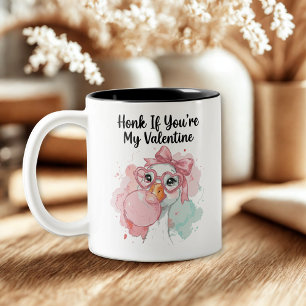 Schattige Toeter Als Jij Mijn Valentijn Eend Bent Tweekleurige Koffiemok