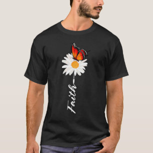 Schattige topjes voor vrouwen geloof vlinder tuin t-shirt