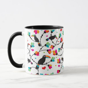 schattige toucan vogeltropische illustratie mok