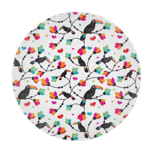 schattige toucan vogeltropische illustratie snijplank (Voorkant)