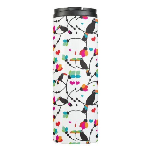 schattige toucan vogeltropische illustratie thermosbeker (Achterkant)