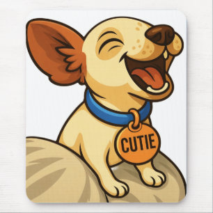 Schattige Toy Fox Terrier die gaapt Muismat