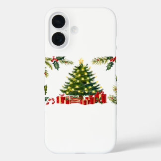 Schattige Traditioneel Elegant Vrolijk Kerstfeest iPhone 16 Hoesje