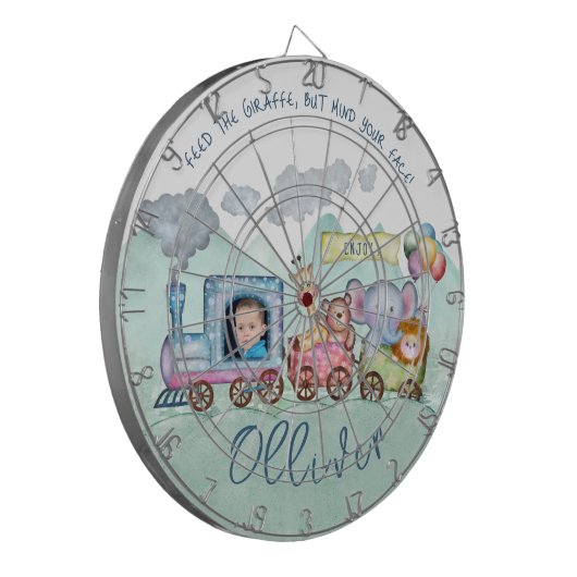 Schattige train engene thema Dartboard Dartbord (Voorkant Links)