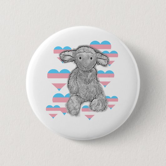 Schattige Trans Lamb Ronde Button 5,7 Cm (Voorkant)