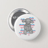 Schattige Trans Lamb Ronde Button 5,7 Cm (Voorkant /achterkant)