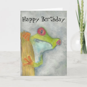 Schattige Tree Frog Happy Birthday Kaart