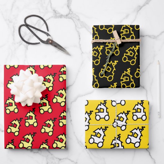 Schattige treintje inpakpapier vel (Voorkant)