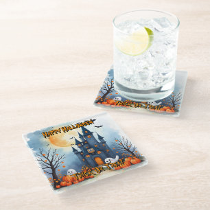 Schattige Trendy Halloween Griezeld Collectie Glazen Onderzetter