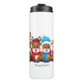 Schattige trendy modern grappig vrolijk kerstfeest thermosbeker (Voorkant)