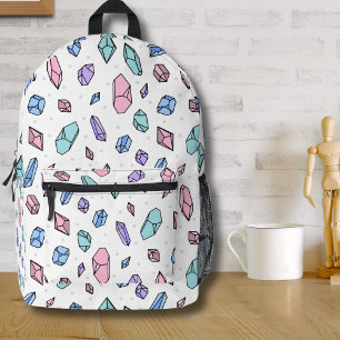 Schattige Trendy Pastel Edelstenen Pareltjes Krist Bedrukte Rugzak