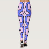 Schattige trendy roze & blauw "Ratti_Creative_Arts Leggings (Achterkant)