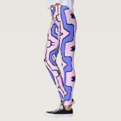 Schattige trendy roze & blauw "Ratti_Creative_Arts Leggings (Links)