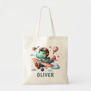 Schattige Trex Dinosaurus die een Charmant Vliegtu Tote Bag