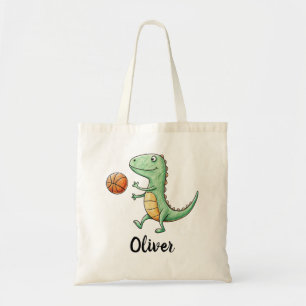 Schattige Trex Speelt Basketbal Tote Bag